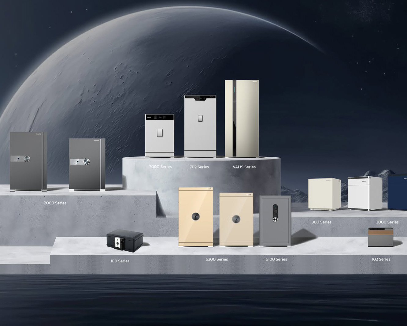 Két sắt Philips Valis đặt trong phòng khách